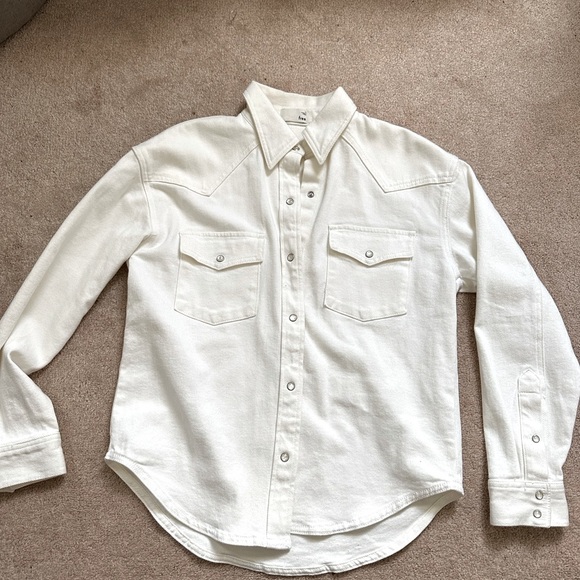 Aritzia Wilfred Free white Denim shirt jacket - Picture 1 of 4